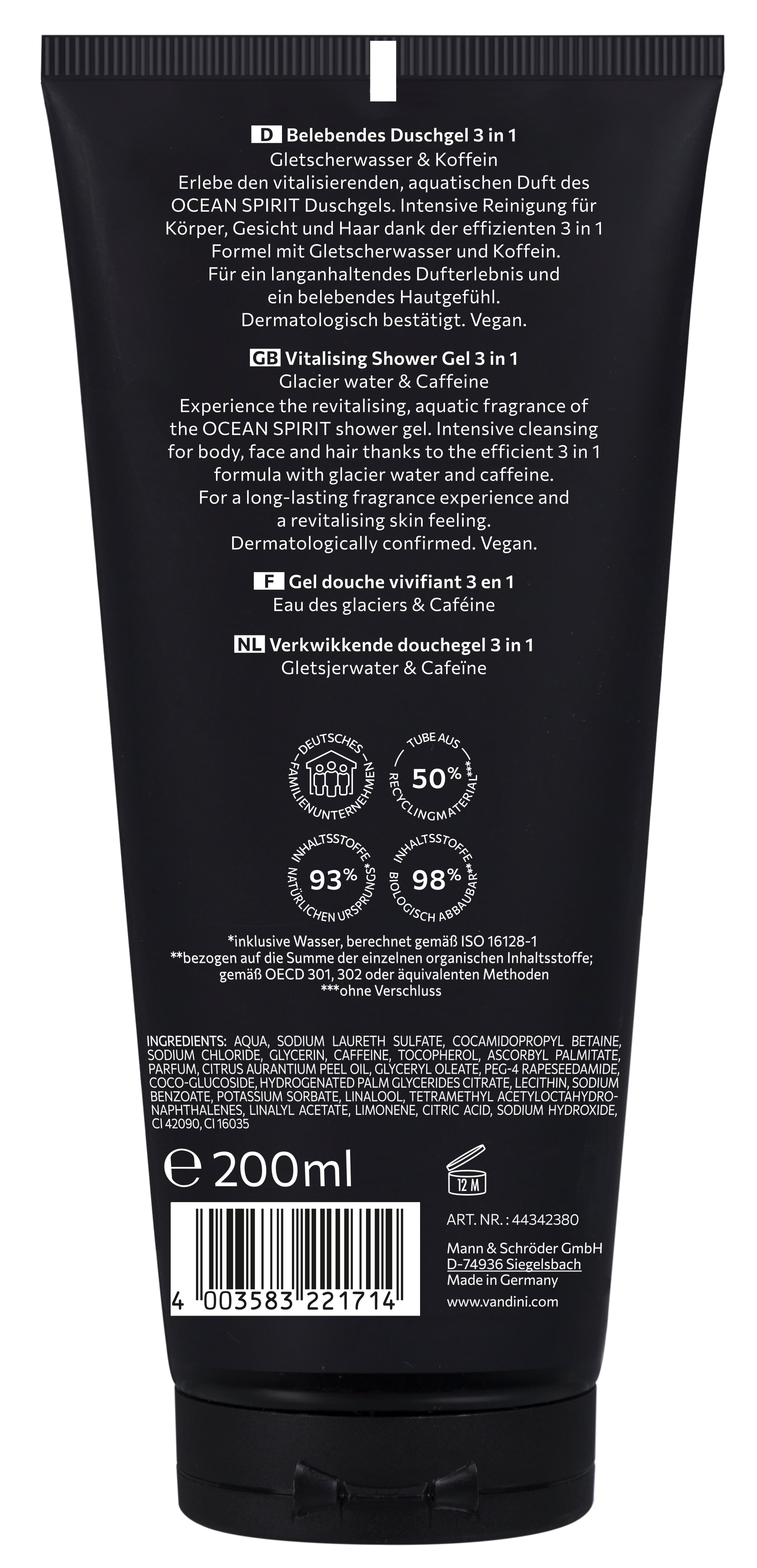 Produktbild VANDINI Men Ocean Spirit 3in1 Duschgel 2 von 2