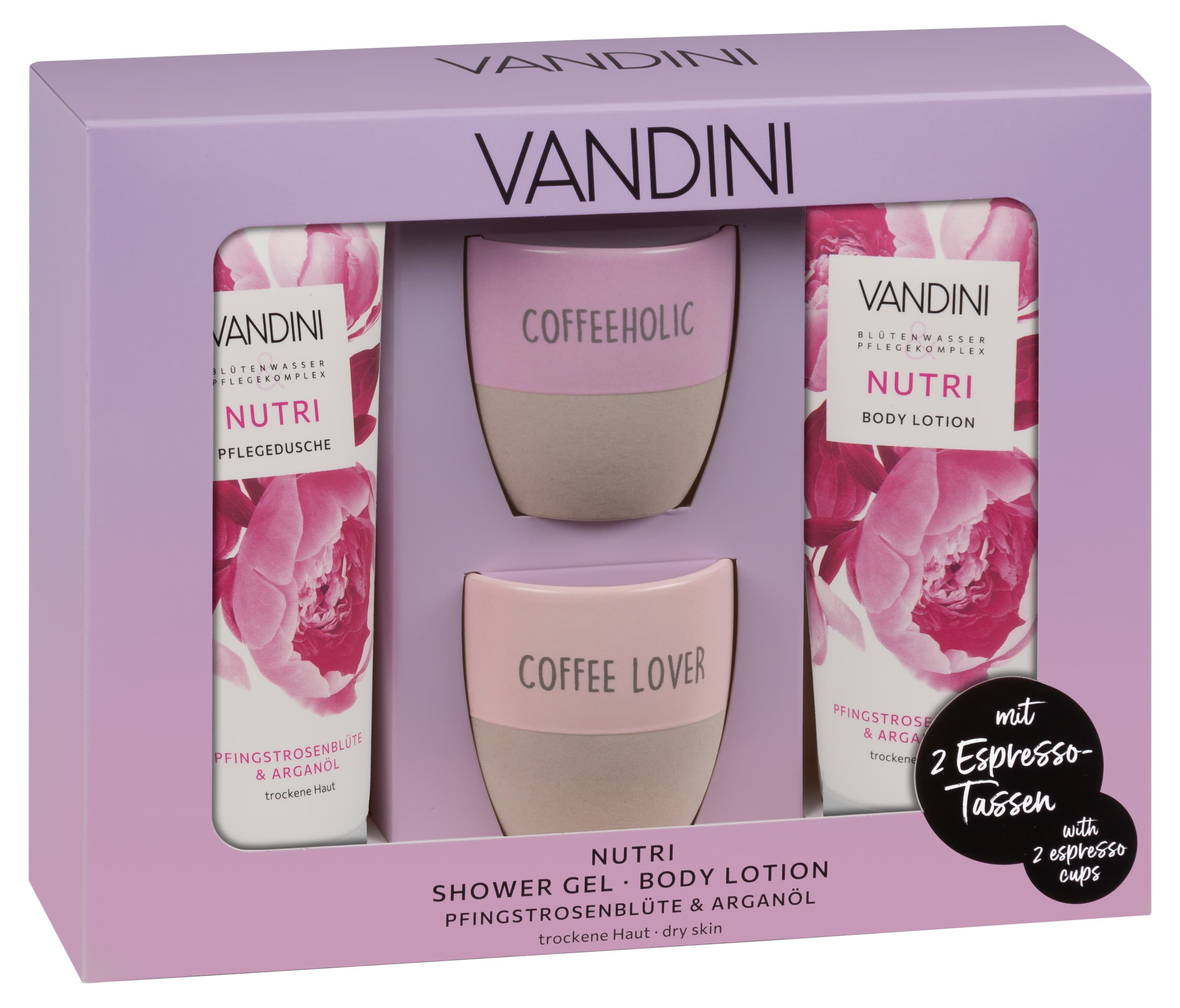 VANDINI Espressotassen Nutri 2er Set Geschenkpackung