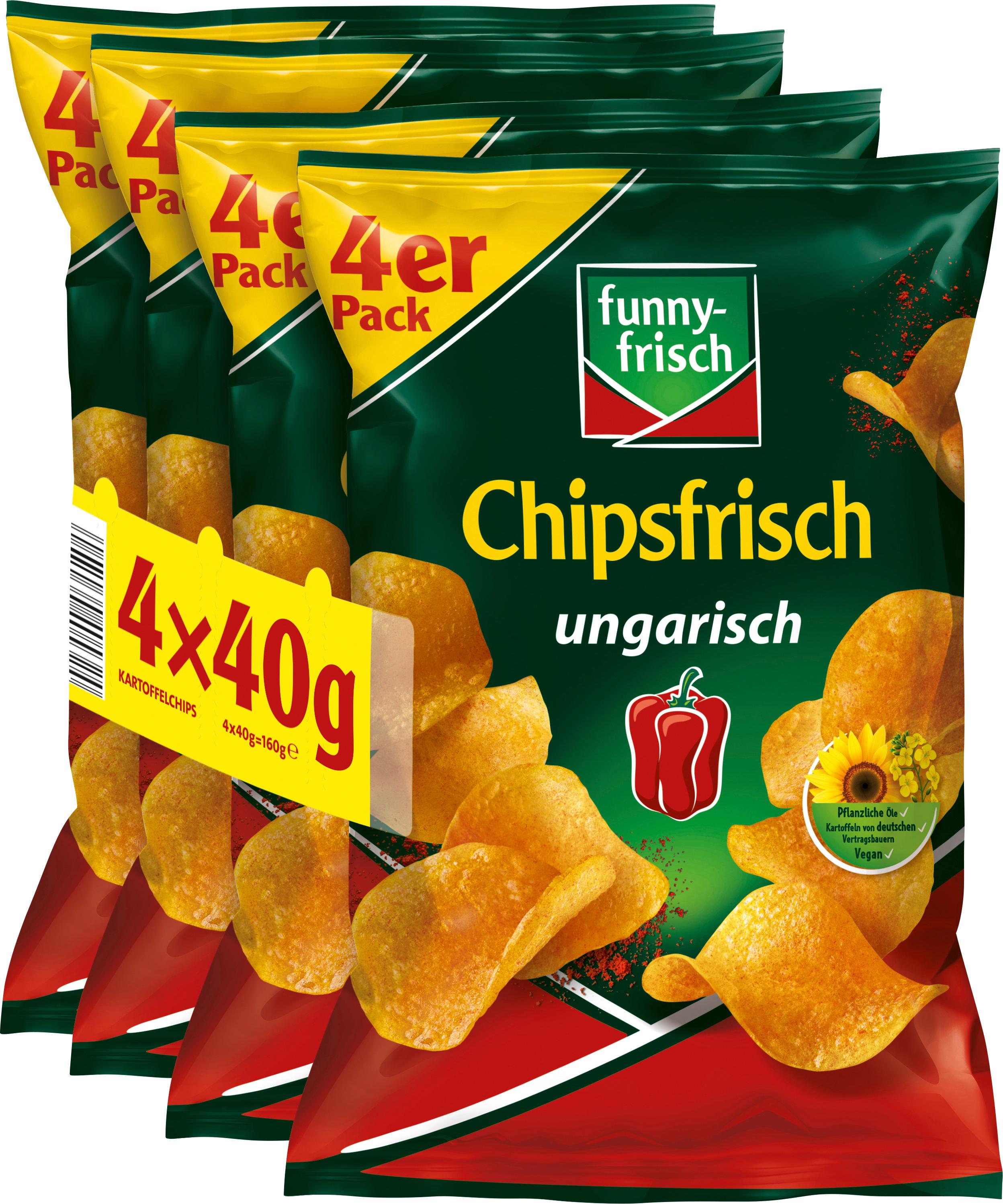 funny-frisch Chipsfrisch Ungarisch 4er-Pack