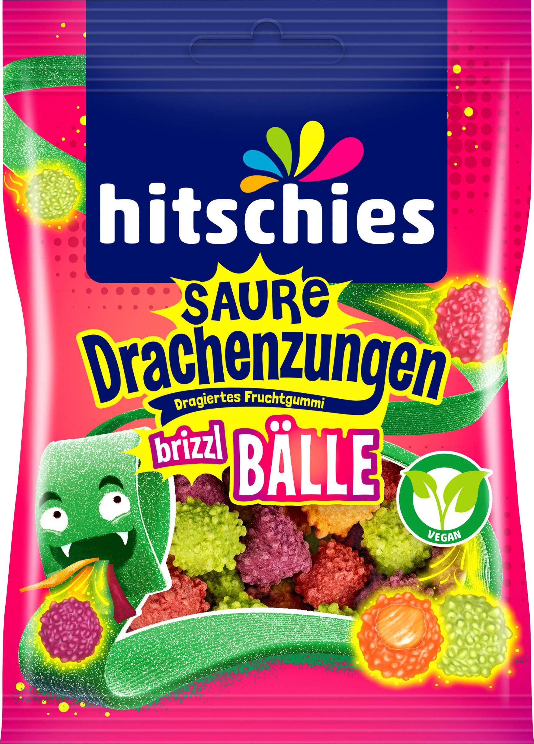 hitschies Saure Drachenzungen brizzl Bälle