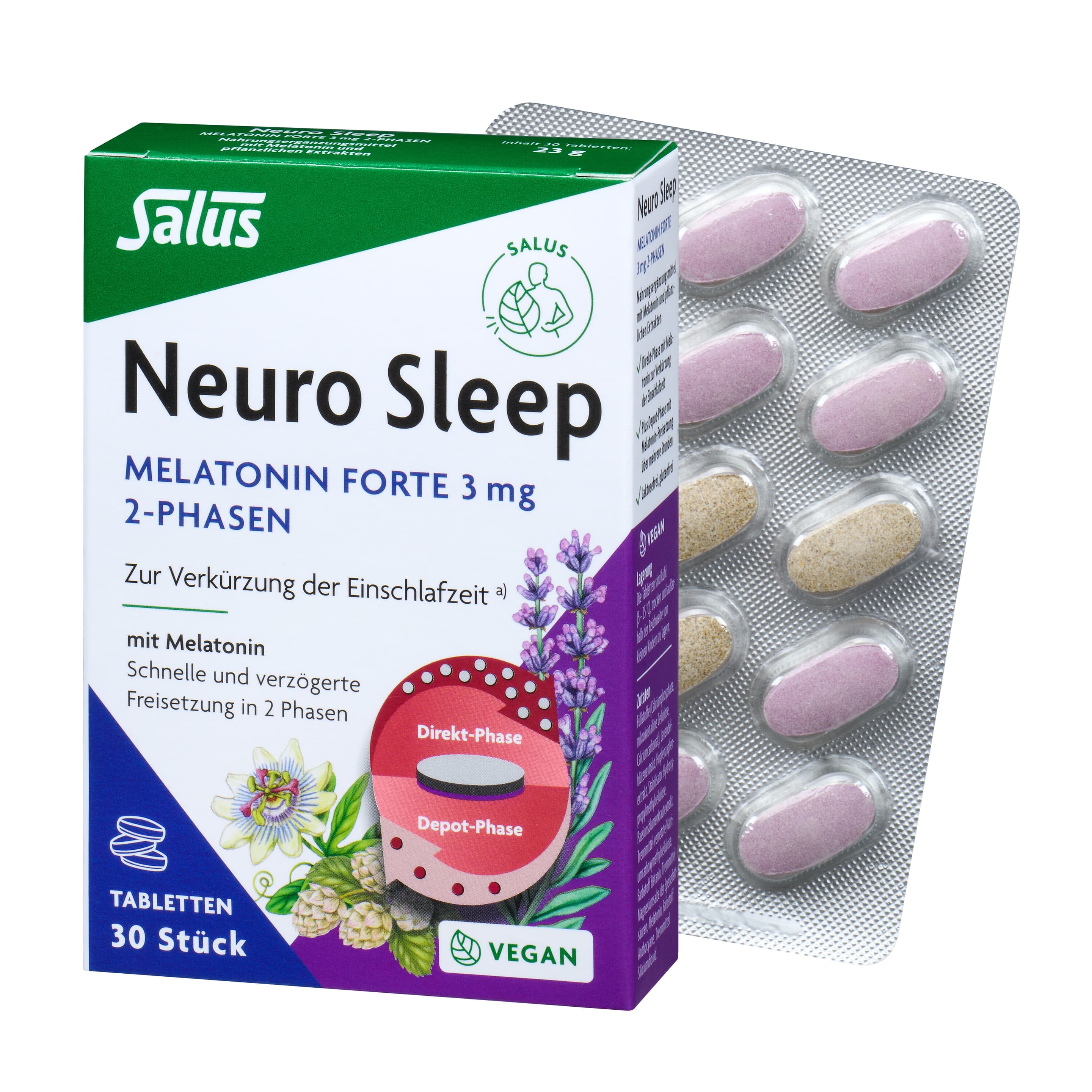 Produktbild Salus® Neuro Sleep Melatonin Forte 3 mg 2-Phasen Tabletten 2 von 3