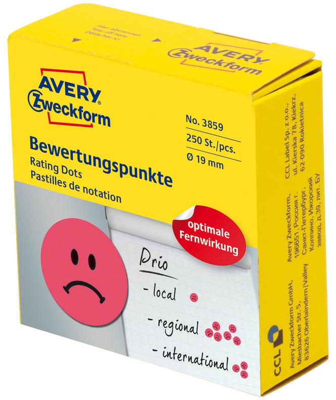 AVERY Zweckform Bewertungspunkte auf Rolle 250 Etiketten