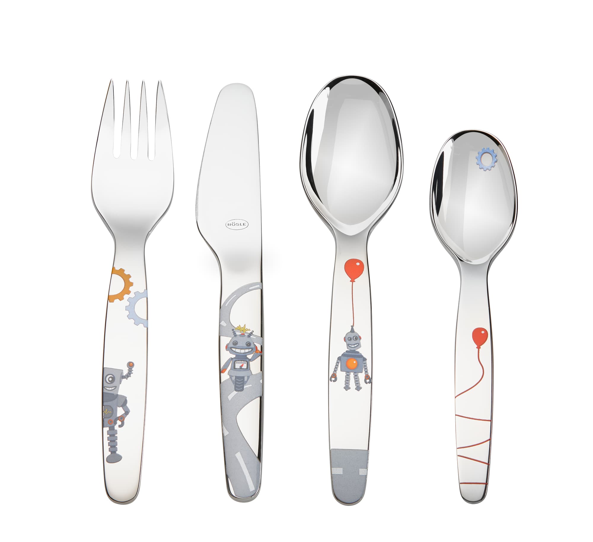 RÖSLE Kinderbesteckset Kleiner Roboter 4-tlg.