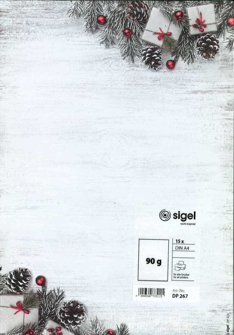 sigel Inkjet- Weihnachtsbriefpapier A4 Scandina DP267