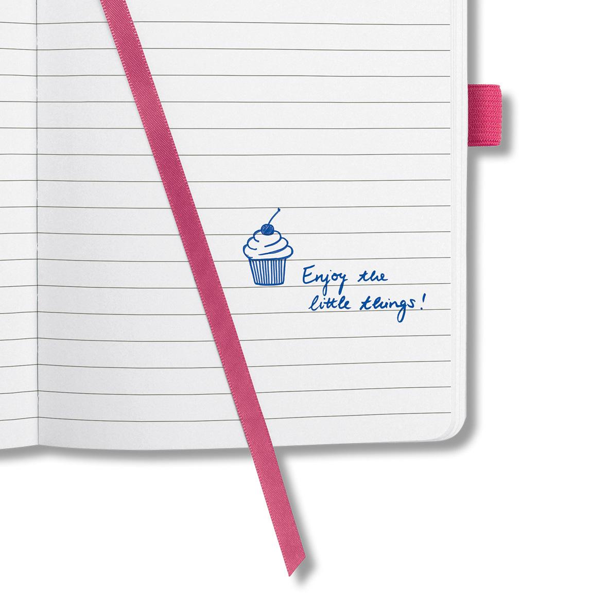Produktbild sigel Jolie Notizbuch liniert Fuchsia Pink 135 x 203 x 16mm 4 von 8