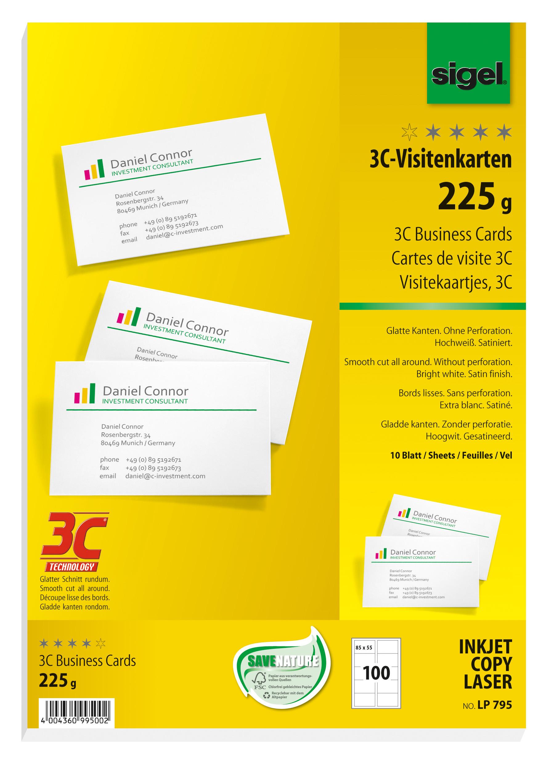 sigel Inkjet Visitenkarten-Papier LP795 A4 100 Blatt