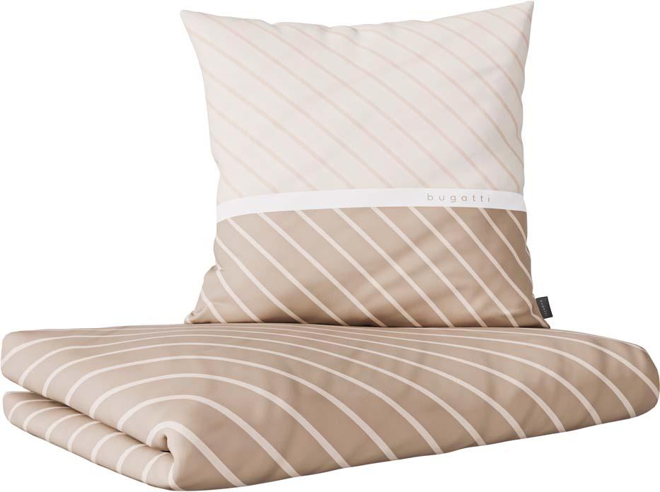 Produktbild bugatti Satin Bettwäsche Streifen beige 70x90cm, 140x200cm 5 von 5