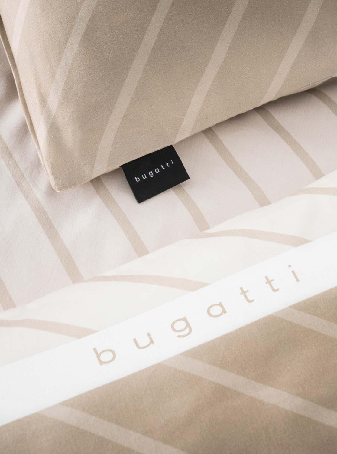 Produktbild bugatti Satin Bettwäsche Streifen beige 70x90cm, 140x200cm 2 von 5