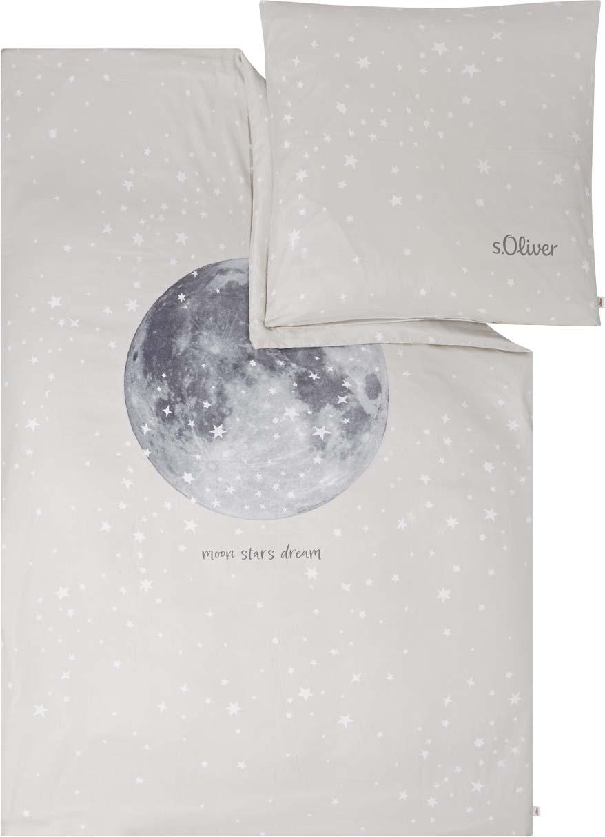 s.Oliver Satin Kinderbettwäsche Mond 80x80cm, 135x200cm