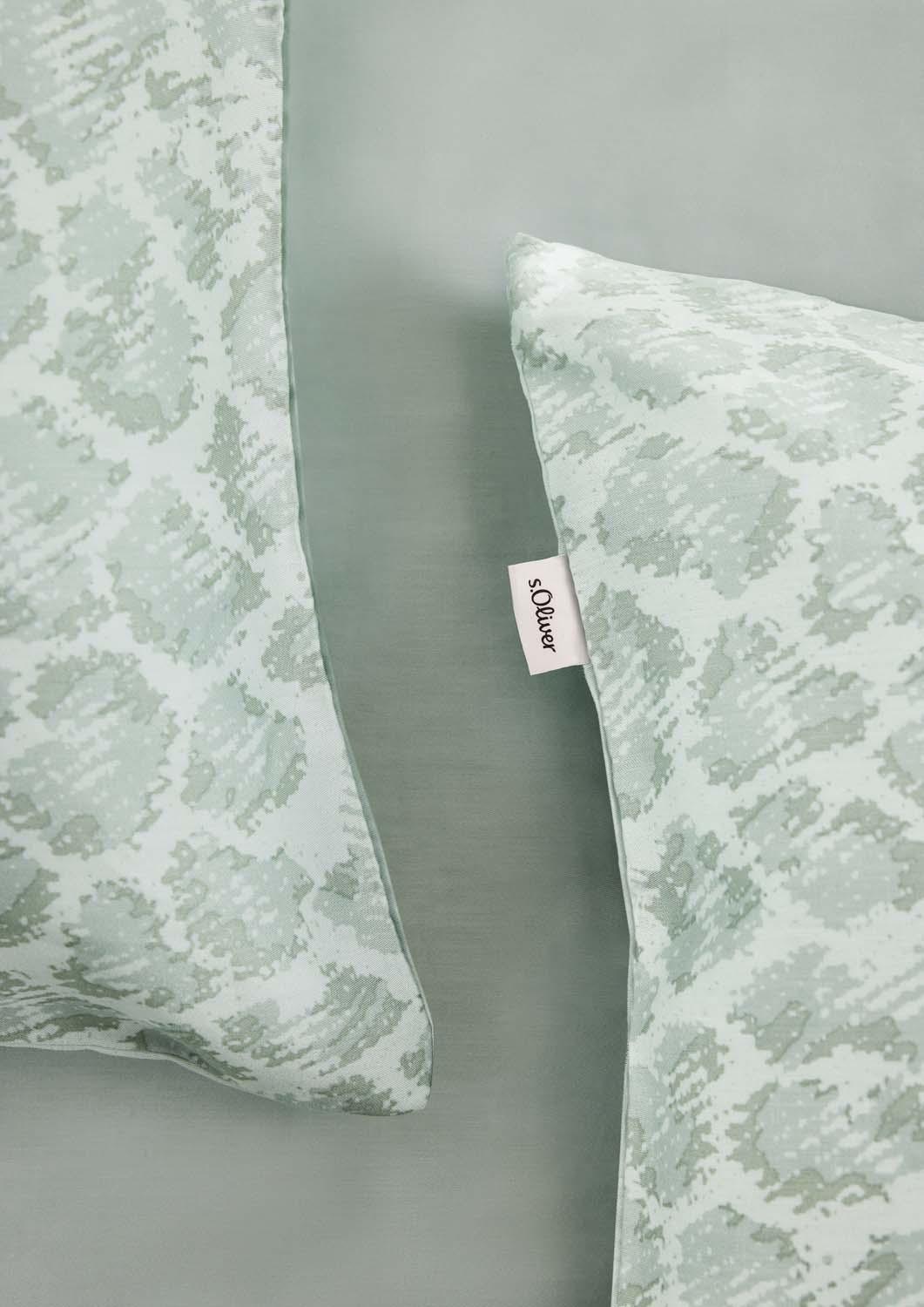 Produktbild s.Oliver Satin Bettwäsche Leo olive 80x80cm, 135x200cm 2 von 6