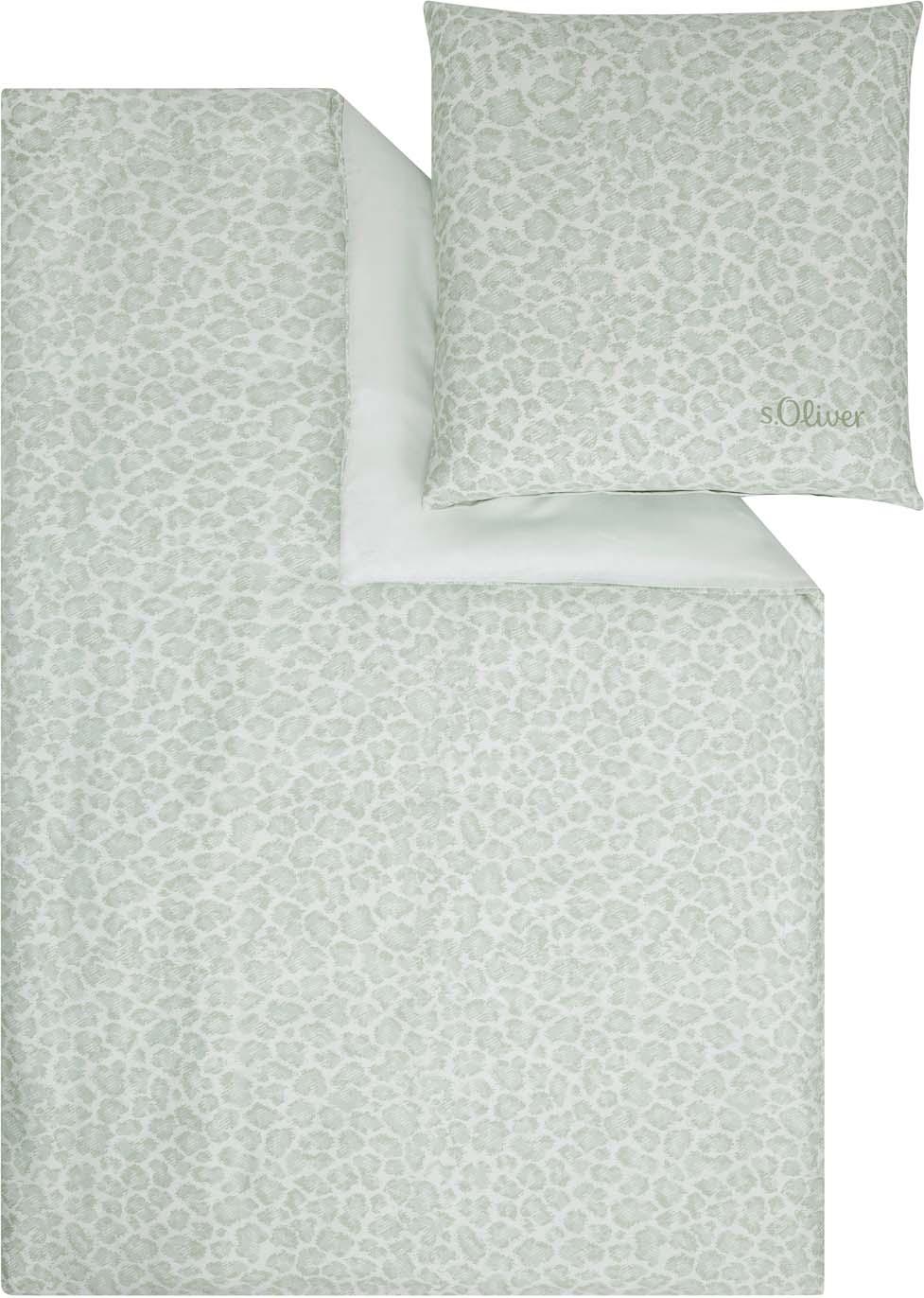 s.Oliver Satin Bettwäsche Leo olive 80x80cm, 135x200cm