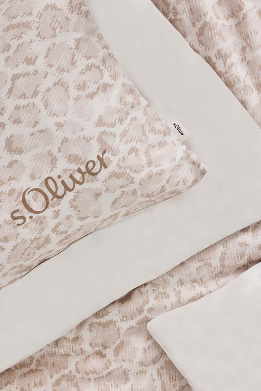 Produktbild s.Oliver Satin Bettwäsche Leo beige 80x80cm, 135x200cm 2 von 6