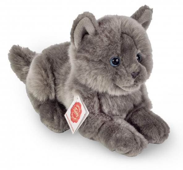Teddy-Hermann - Plüschtier Kartäuser Katze liegend 20 cm