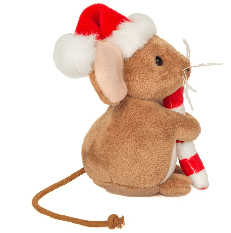 Teddy Hermann Weihnachtsmaus Mit Zuckerstange – 11 Cm – Plüschfigur – Premium-Kuscheltier – Ab 18 Monaten – Waschbar Mit Feuchtem Tuch – Hochwertige Verarbeitung