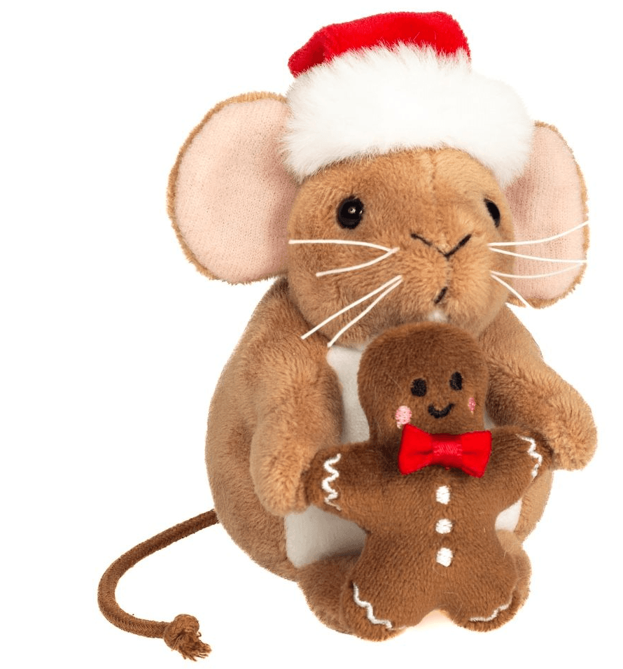 Teddy-Hermann - Weihnachtsmaus mit Lebkuchenmann 11 cm