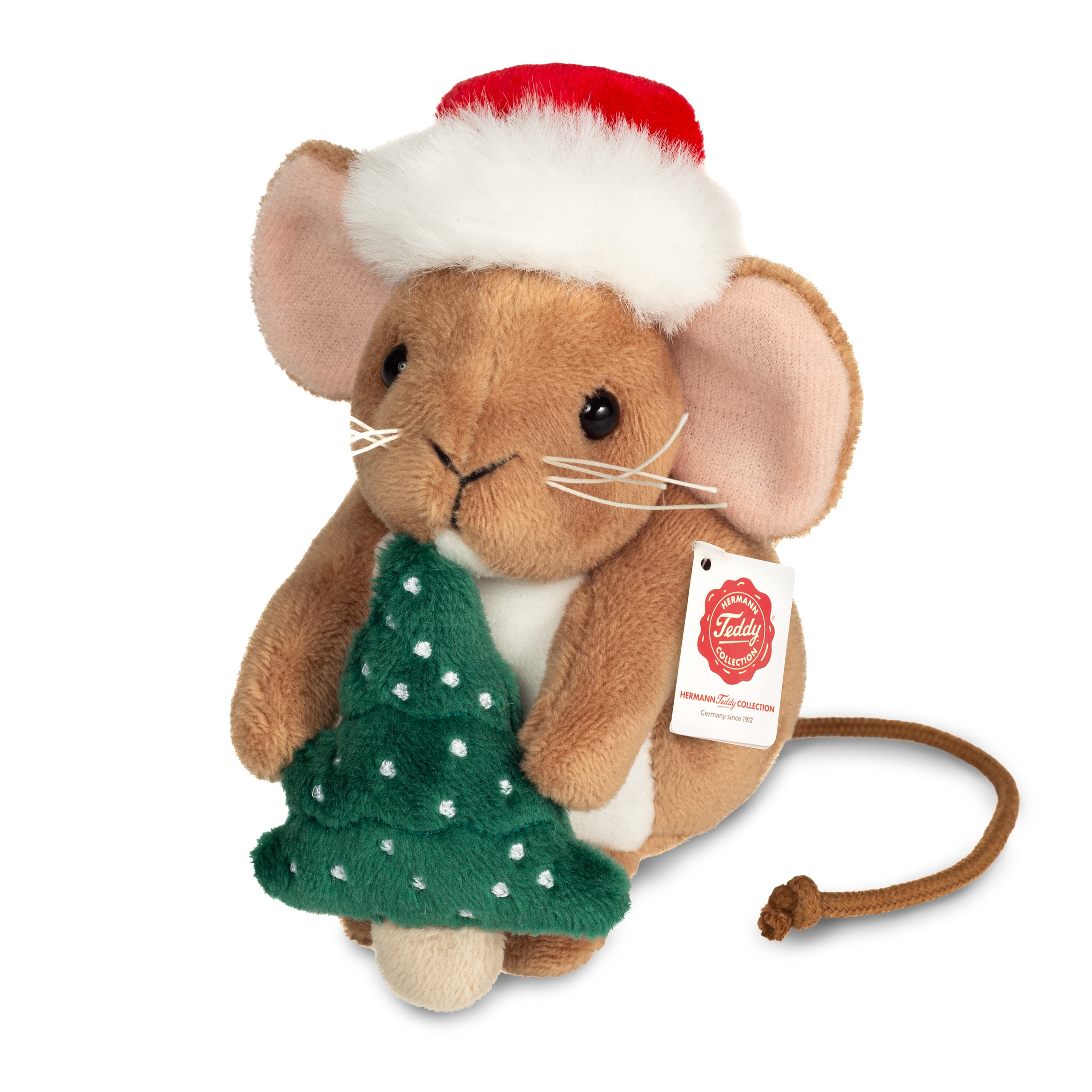 Teddy-Hermann - Weihnachtsmaus mit Tannenbaum 11 cm