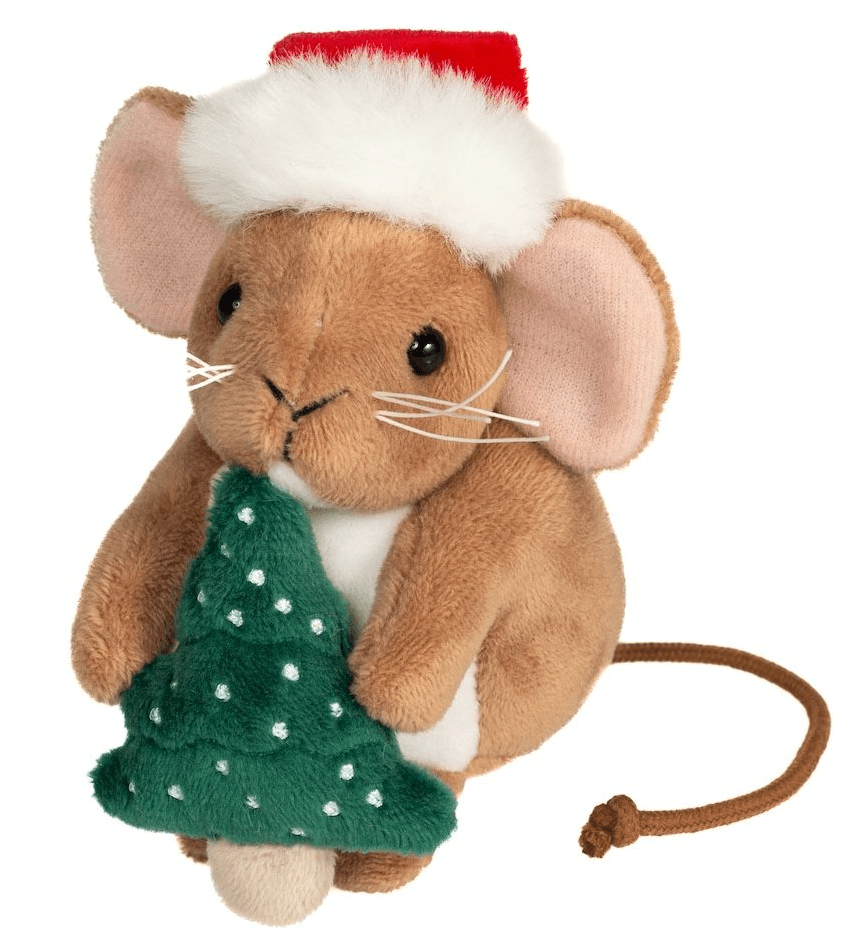 Teddy-Hermann - Weihnachtsmaus mit Tannenbaum 11 cm