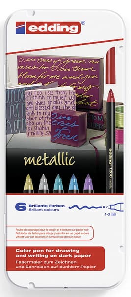 edding Fasermaler 1200 metallic colourpen 6er Set