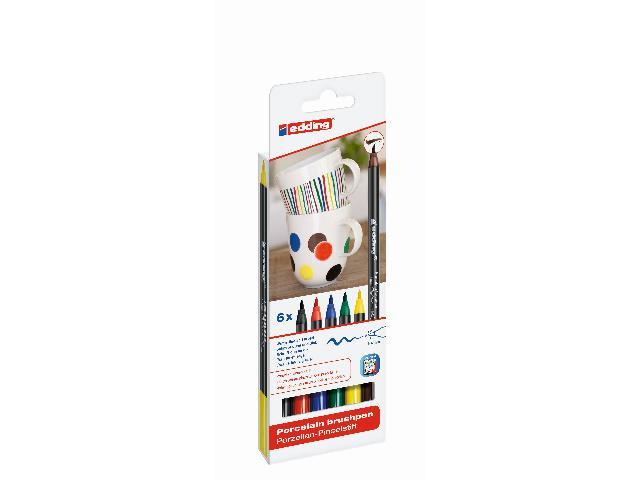 edding Porzellan-Pinselstift 4200 6er-Set family colour