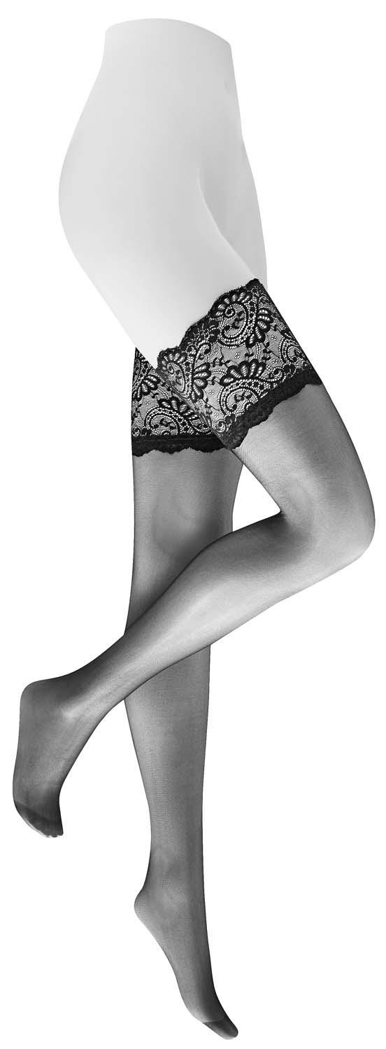KUNERT Damen Halterlose Strümpfe Satin Look 20 DEN