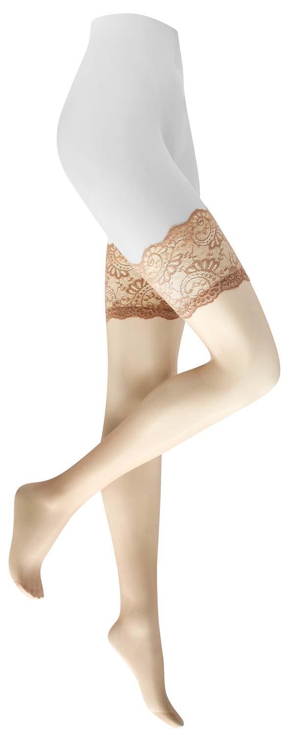KUNERT Damen Halterlose Strümpfe Satin Look 20 DEN