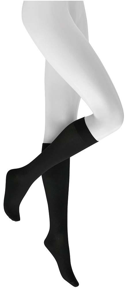 KUNERT Damen Kniestrümpfe SENSUAL COTTON mit feinem Maschenbild