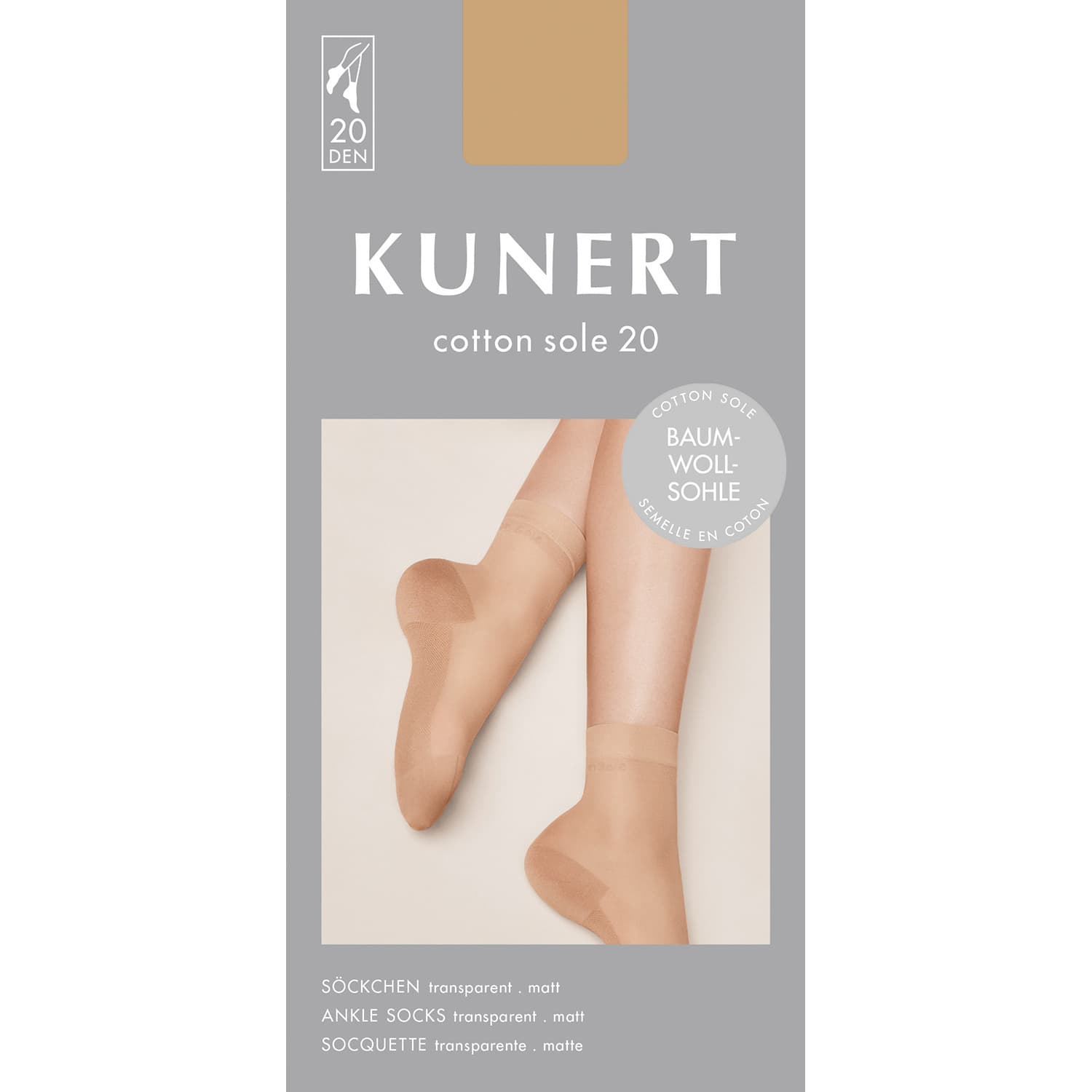 Produktbild KUNERT Damen Söckchen COTTON SOLE mit Baumwollsohle 20 DEN 2 von 2