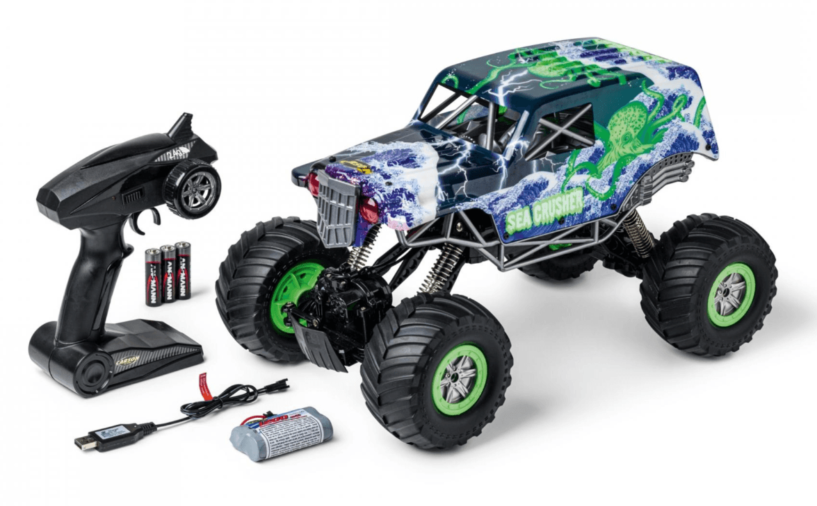 Carson - 1:10 Sea Crusher 100% RTR Grün – Amphibien‑RC‑Crawler mit 4WD, LED & 20 Min Fahrzeit
