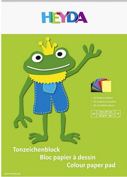 HEYDA Tonpapierblock A4 10 Blatt sorteiert