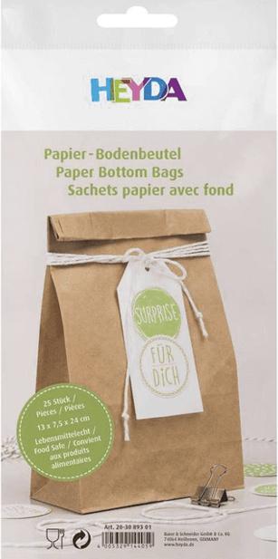 HEYDA Bodenbeutel aus Papier 25 Stück naturbraun