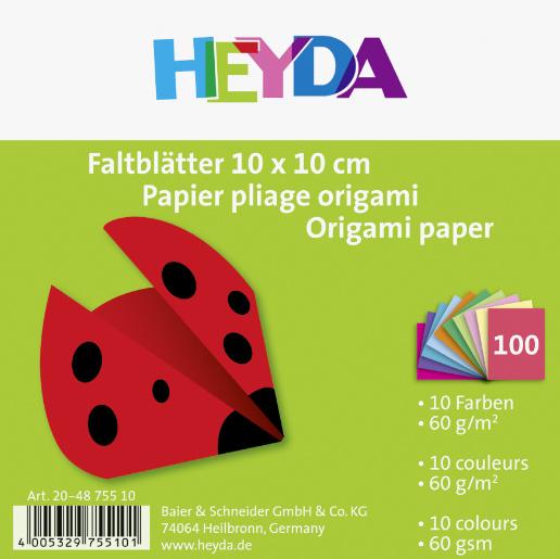 HEYDA Faltblätter 10x10cm 100 Blatt