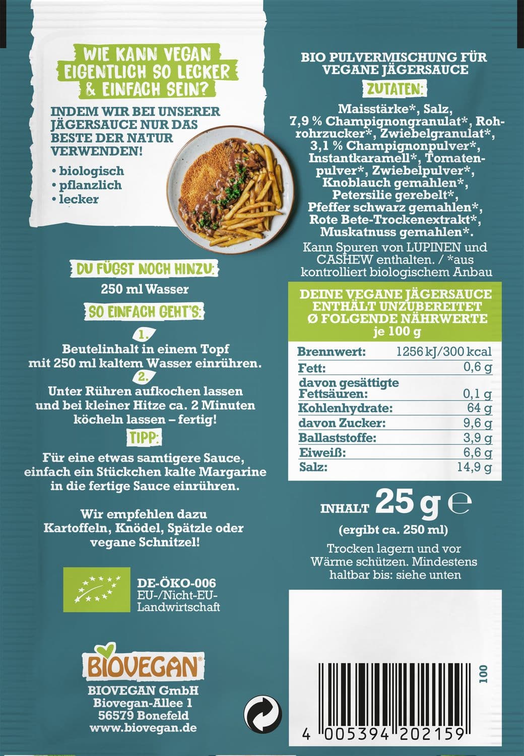 BIOVEGAN Bio Meine vegane Jägersauce