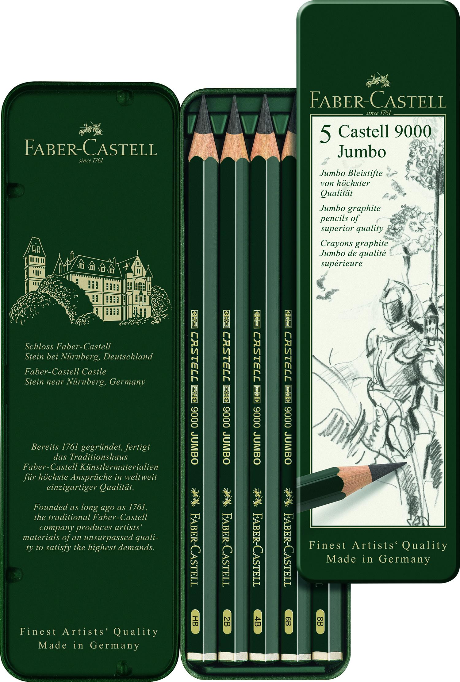 Produktbild FABER-CASTELL Bleistift Castell 9000 Jumbo 5er Etui 4 von 4