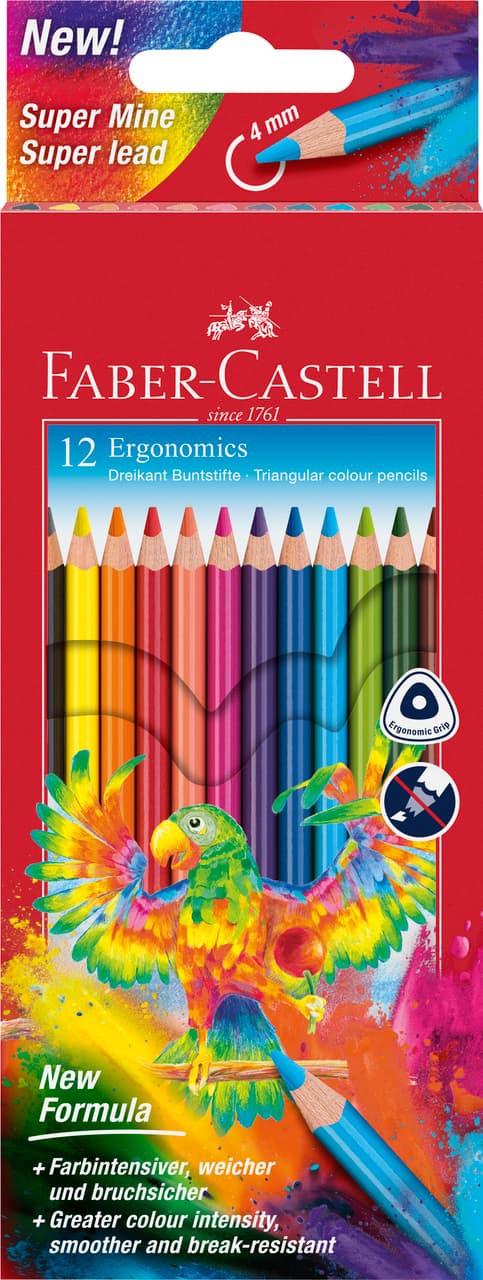 FABER-CASTELL Farbstift dreikantt im 12er-Kartonetui