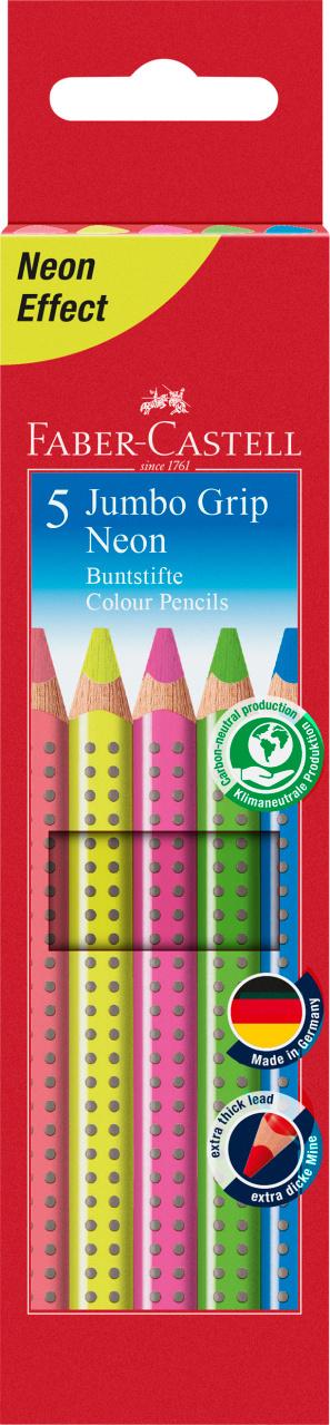 FABER-CASTELL Farbstift  Jumbo 5er-Etui NEON