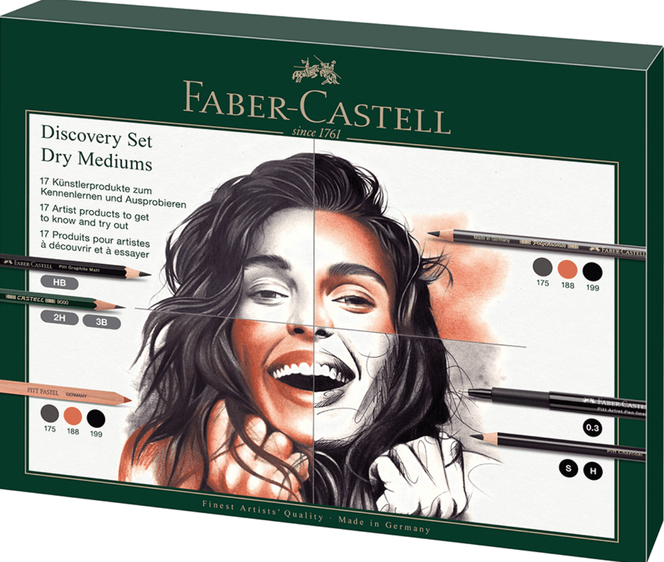FABER-CASTELL Discovery Set trockene Künstlerprodukte 17teilig