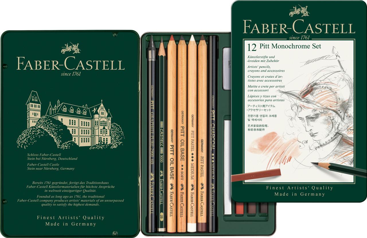 Produktbild FABER-CASTELL Set Pitt Monochrome klein Metalletui 2 von 5