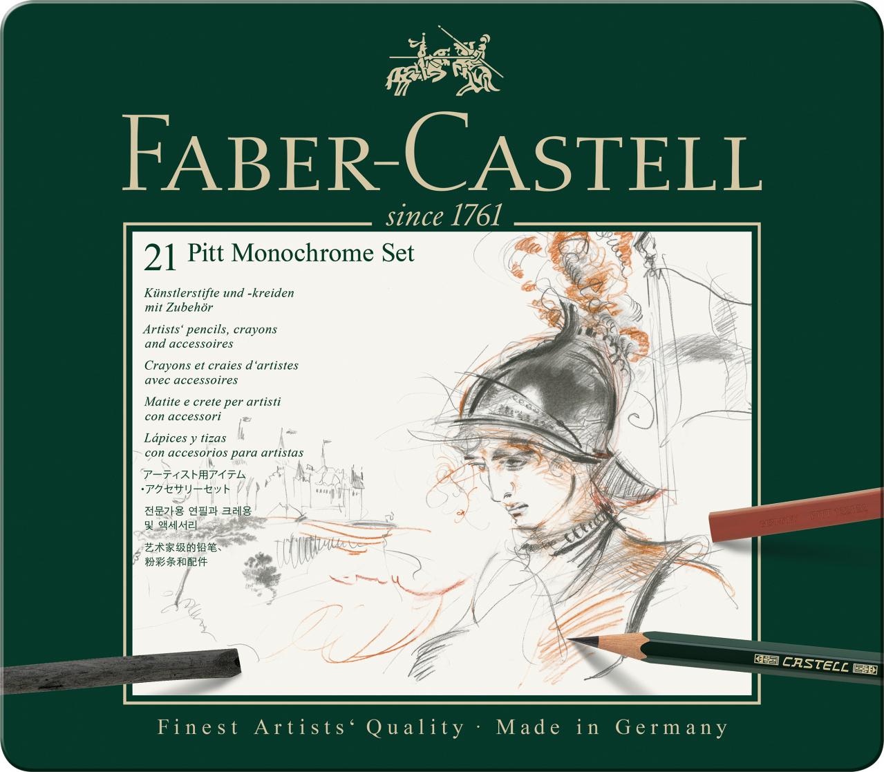 FABER-CASTELL Set Pitt Monochrome medium Metalletui
