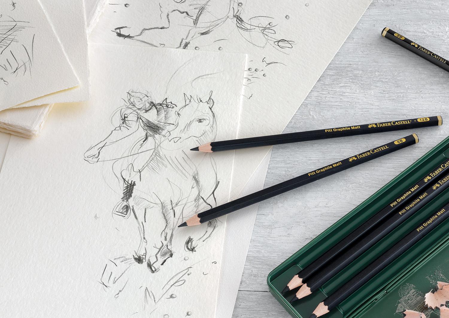 Produktbild FABER-CASTELL Bleistift Pitt Graphite Matt 6er Etui 3 von 4