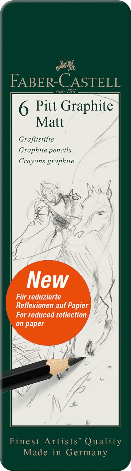 FABER-CASTELL Bleistift Pitt Graphite Matt 6er Etui