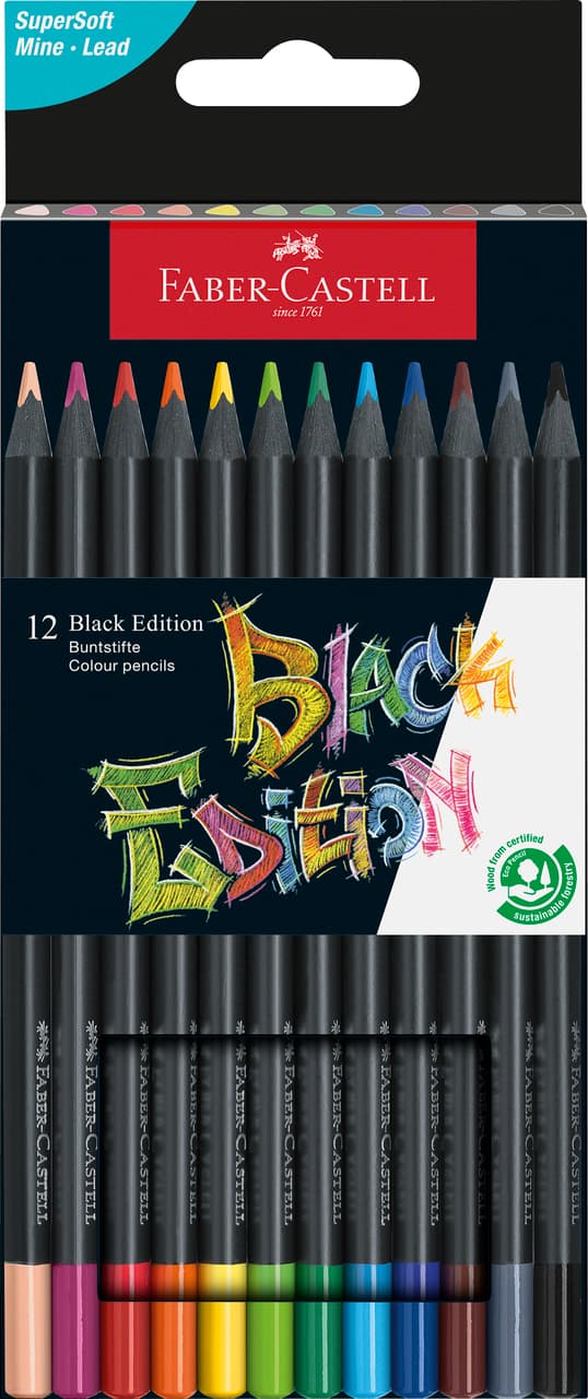 FABER CASTELL Buntstift Black Edition 12er Etui