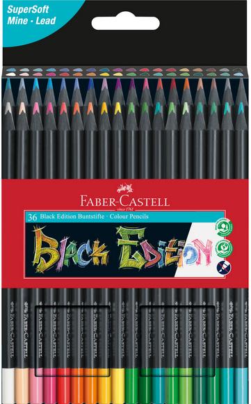 FABER CASTELL Buntstifte Black Edition 36er Kartonetui