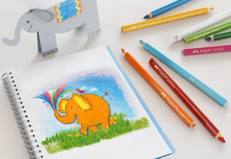 Produktbild FABER-CASTELL Jumbo Dreikant-Buntstife 6er Etui 2 von 3
