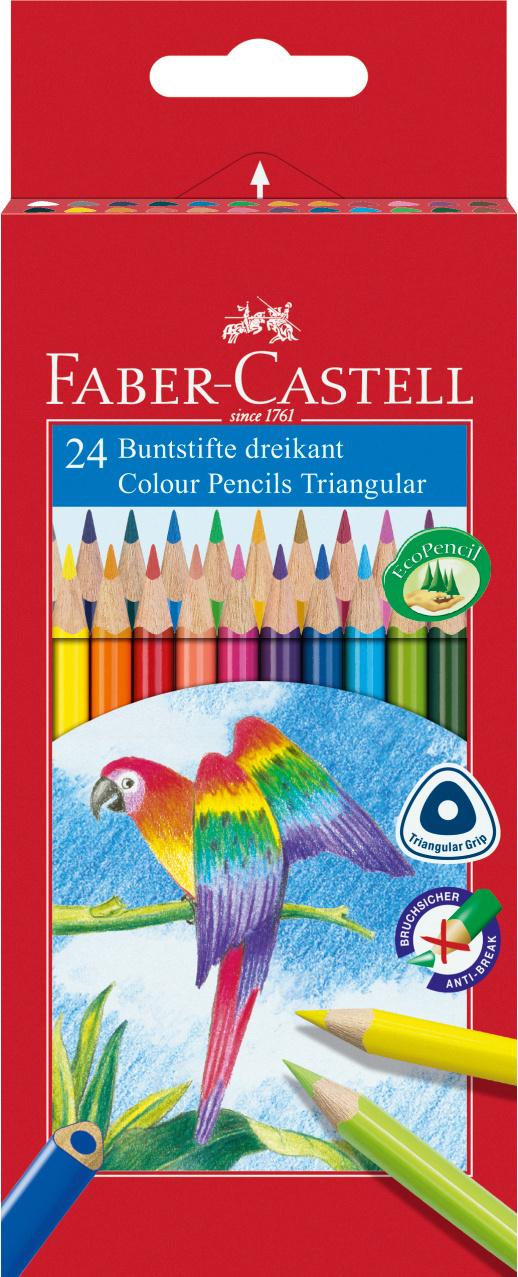 FABER-CASTELL Buntstift dreikant im 24er-Kartonetui