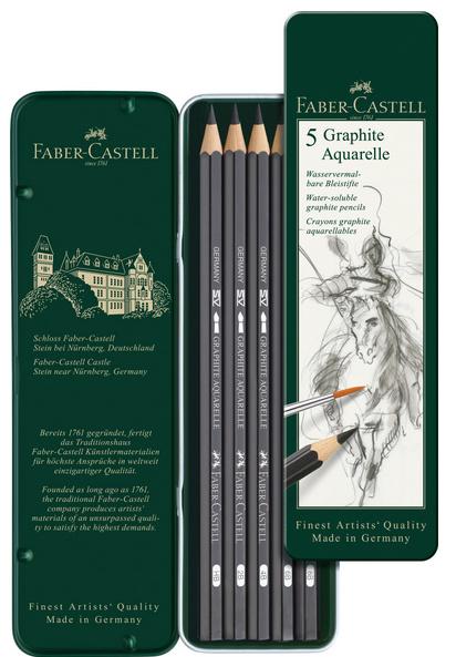 Produktbild FABER-CASTELL Aqua Bleistift Graphite Aquarelle 5er Etui 4 von 4