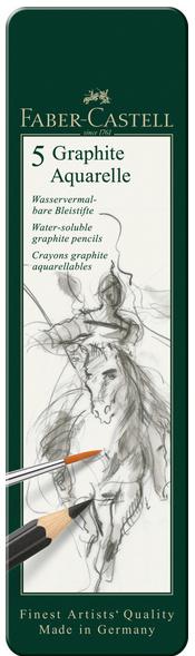 FABER-CASTELL Aqua Bleistift Graphite Aquarelle 5er Etui