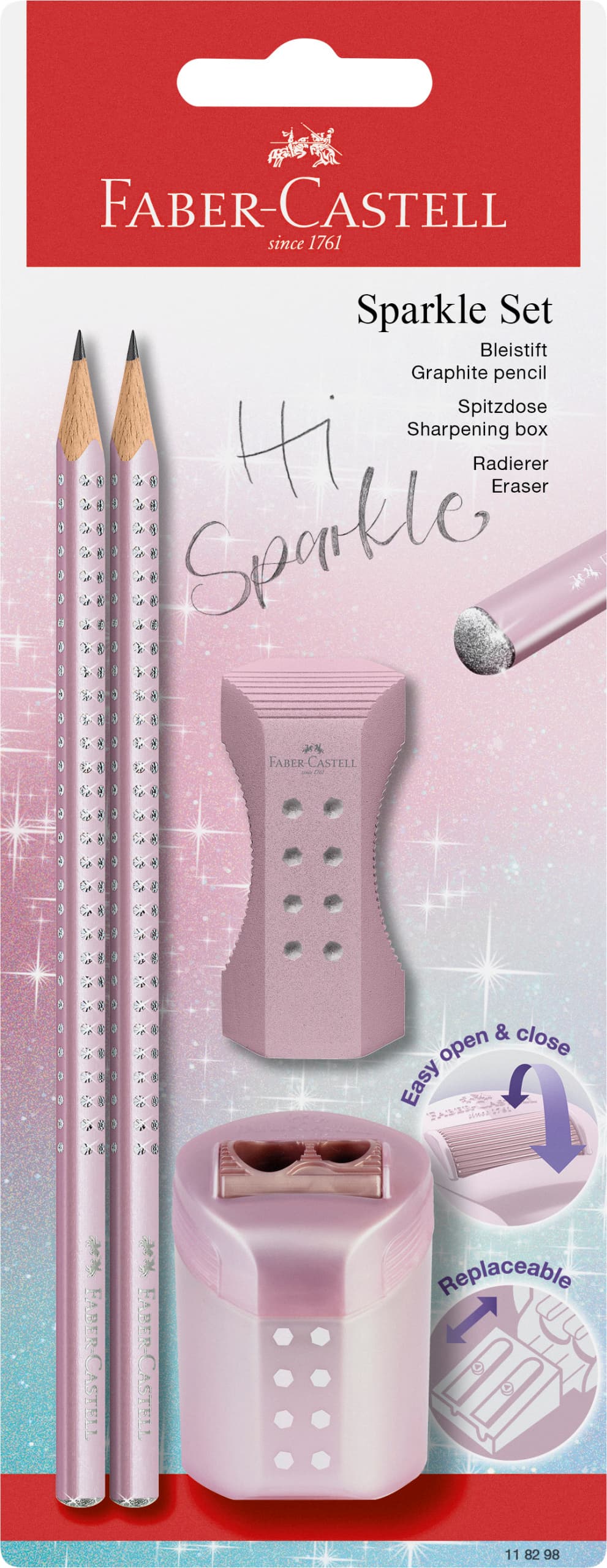 FABER-CASTELL Schreibset Sparkle BK+Acc. rose
