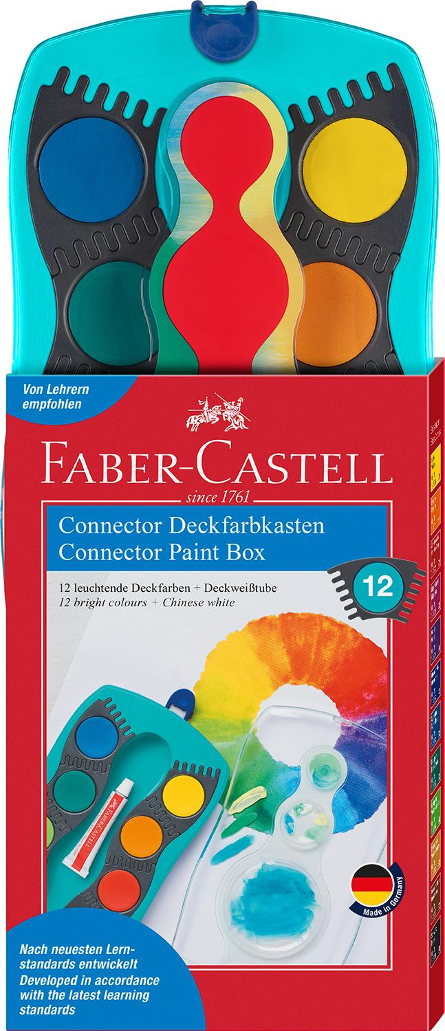 FABER-CASTELL Farbkasten Connector 12 Farben türkis