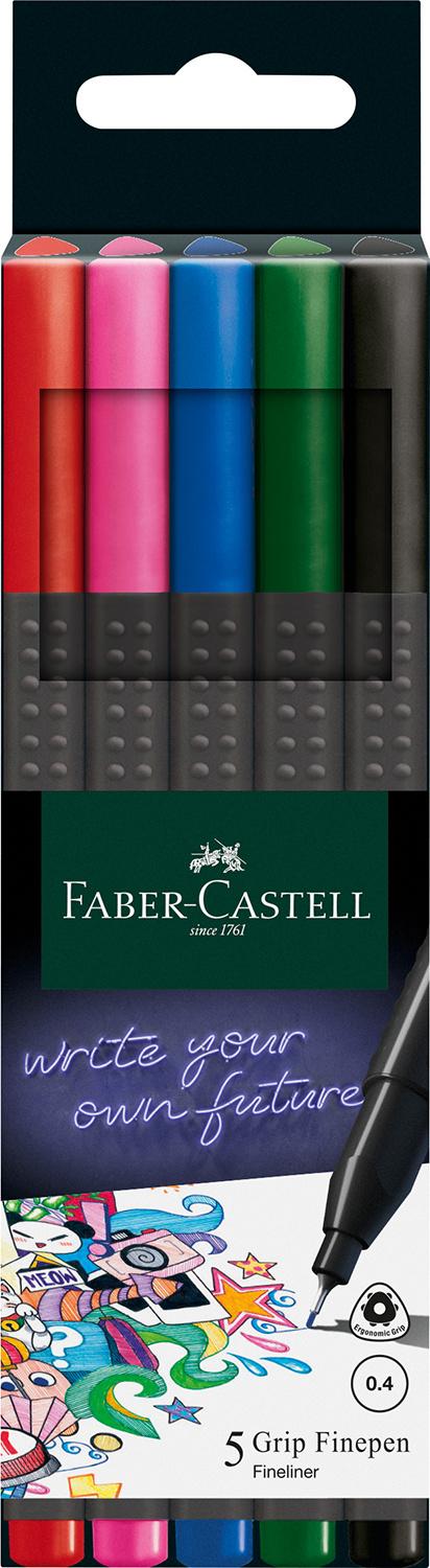 FABER-CASTELL Grip Finepen basic 5er Set