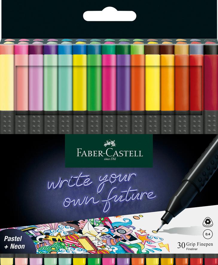 FABER-CASTELL Fineliner Finepen Grip  30er Etui